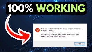 GLFW Error 65542 The Driver Does Not Appear To Support OpenGL RESOLVED [upl. by Lyndel212]