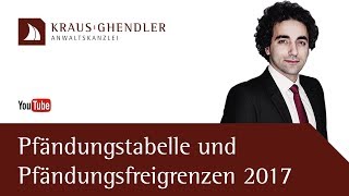 Pfändungstabelle und Pfändungsfreigrenzen 2017 [upl. by Angelita]