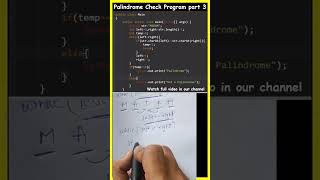 Palindrome program in java in Telugu part 3 dsa palindrome coding java shorts [upl. by Atteram]