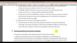 Introduction à léconomie S1 Partie 1 [upl. by Milburt]