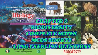 CHAPTER 2🌴 BIODIVERSITY 🧬MCQS✨🌴EXERCISE🦠🧬Notes 🦠🧫BIOLOGY🌟CLASS 9🥀 NBF✈️FEDERAL BOARD [upl. by Alios200]