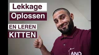 Badkamer lekkage oplossen en leer netjes afkitten [upl. by Ecnerwaled]