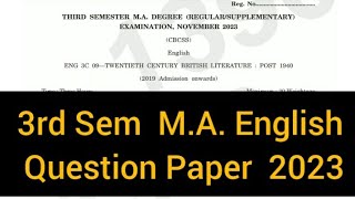 TWENTIETH CENTURY BRITISH LITERATURE  POST 1940  3rd Sem MA English 2023 calicut [upl. by Dolorita]