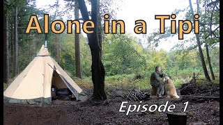 ALONE IN A TIPI  Camp Setup Woodburner Cooking Canvas Tent  EP01 [upl. by Bilbe73]