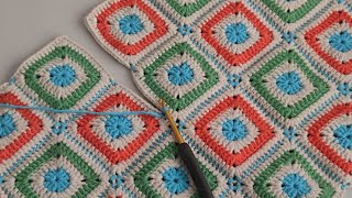 NEW METHOD How to Join Granny Squares Together  Crochet Joining Squares Tutorial Step by Step [upl. by Cordie]