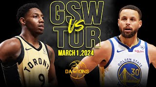 Golden State Warriors vs Toronto Raptors Full Game Highlights  March 1 2024  FreeDawkins [upl. by Longawa]