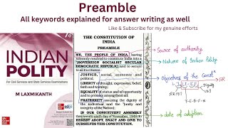 Lec 5  Preamble of the Indian Constitution  Importance of Preamble  Polity by MLaxmikanth [upl. by Goodyear]