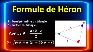 HERON  LA FORMULE DE HÉRON Calculer laire dun triangle [upl. by Longan70]