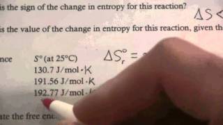 Gibbs Free E from Enthalpy amp Entropy 1 of 2 [upl. by Nitaj]