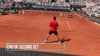 Djokovic vs Alcaraz court level SF RG 2023 [upl. by Cooley]