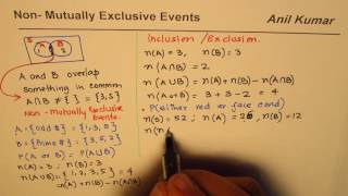 Concept and Examples of Non Mutually Exclusive Events Probability [upl. by Sacram]