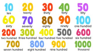 Numbers from 10 to 1000  English Vocabulary  learn with me [upl. by Biebel147]