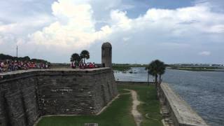 6 Pounder Cannon Fired Castillo De San Marcos National Monument St Augustine Florida [upl. by Ettelocin]