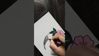 Beautiful Half Moon drawing trending short art drawing moon viralvideo youtubeshorts [upl. by Cocks472]