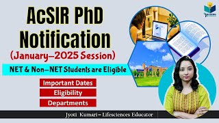 AcSIR PhD Notification 2025 January Session  Complete details [upl. by Waddle343]