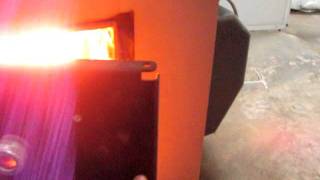 Ecofire pellet burner  almond shell burning [upl. by Esilrahc]