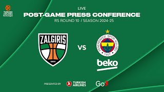 Žalgiris  Fenerbahce  Press Conference  EuroLeague 202425 Round 10 [upl. by Annuhsal]