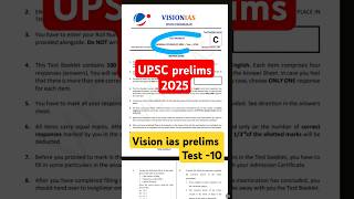 VISION IAS PRELIMS TEST 10  UPSC prelims 2025 visionias upsc prelims ias polity iasbrainwave [upl. by Liw]