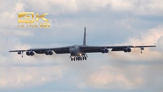 Boeing B52 H Stratofortress United States Air Force USAF arrival at RAF Fairford B52 610010 RIAT [upl. by Bohi]