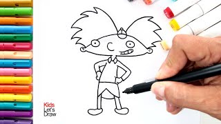 Aprende a dibujar a ARNOLD Shortman de ¡Oye Arnold  How to draw Arnold Hey Arnold [upl. by Wiskind]