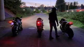 GSXR vs R6 vs CBR600RR Exhaust sound [upl. by Laurent]