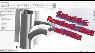 SolidWorks Tutorial 6 Revolved Shell and Fillet Commands [upl. by Yelkrab]