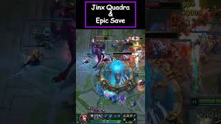 Jinx Quadra Kill and Save  LoL Highlights Jinx adc lol carry JinxBuild JinxQuadra JinxAdc [upl. by Aicsila]