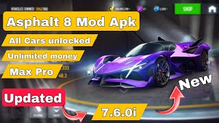 ⚡Asphalt 8 Mod Apk⚡All Cars Unlocked🏎️Unlimited Money🤑 [upl. by Ian]