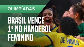 Handebol feminino Brasil vence a Hungria e garante primeira vitória nas Olimpíadas [upl. by Elletnahc]