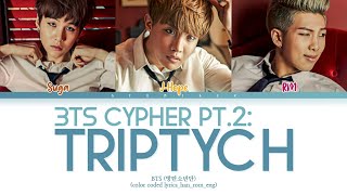 BTS 방탄소년단  BTS Cypher PT2 Triptych  color coded lyricsromhaneng [upl. by Keli47]