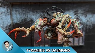 TYRANIDS VS DAEMONS WARHAMMER BATTLE REPORT [upl. by Arianna330]