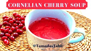 How to make Ancient Cornelian Cherry Soup  Vegan Soup Recipe  Georgian [upl. by Kosak]