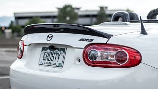 Carbon Miata PRHT Spoiler and Wrap  NC Miata [upl. by Myrna134]