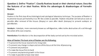 What is FixationClassification on the base of ChemicalIdeal FixativeAdvantagesamp Disadvantages [upl. by Graham181]