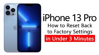 How to Reset iPhone 13 Pro Back to Factory Settings  iPhone 13 Pro Max [upl. by Erastus]