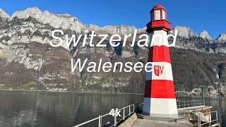 Walensee Lake A Swiss Paradise with Relaxing Music  Natures Tranquility  4k [upl. by Skeie]