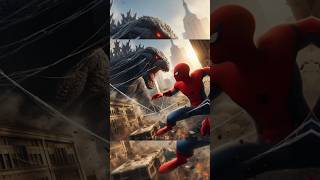 Godzilla Ne Attack Kar Diya  Spiderman Vs Godzilla  spiderman ai shorts [upl. by Merton]