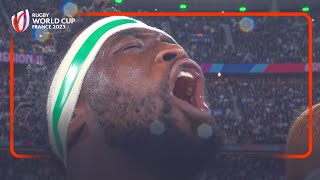 South Africas passionate national anthem  Rugby World Cup 2023 [upl. by Fanchon801]