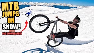 RIDING MTB SLOPESTYLE JUMPS MADE OF SNOW IS TO GOOD TO BE TRUE [upl. by Anned]