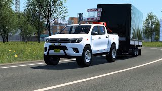 ETS 2 Toyota HiluxConwoy ModTrailer Delivery to Kaluga [upl. by Lally]