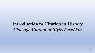 Introduction to Historical Citation Chicago Manual of Style [upl. by Derward]