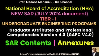 National Board of Accreditation  New SAR UG TierI SAR Contents  Annexures  JULY 2024 document [upl. by Neellok26]