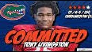 Tony Livingston 4 Star ⭐️⭐️⭐️⭐️ OT Commits To Florida  Career Highlights [upl. by Nennerb901]