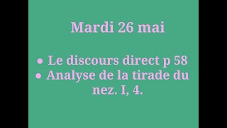 2605 Le discours direct Analyse de lActe I scène 4 la tirade du nez [upl. by Kulseth]