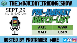 PREMARKET WATCHLIST 📡 THE MOJO DAYTRADING SHOW ⌚️ 92920 [upl. by Nosduh]