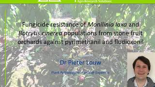 Fungicide resistance from stone fruit orchards against pyrimethanil and fludioxonil P Louw [upl. by Halyhs]