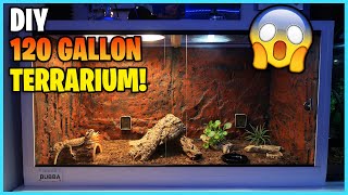 DIY REPTILE TERRARIUM  120 gallons Bearded Dragon Setup [upl. by Ynohtnael256]