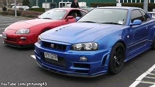 Tuned Nissan Skyline R34 GTR  Tuned Toyota Supra [upl. by Nrev]