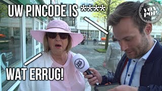 Zo MAKKELIJK kan je PINCODE GESTOLEN WORDEN  Voxpop 64 Phishing op straat [upl. by Kippar]