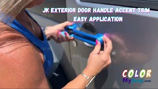 JK Exterior Door Handle Accent Cover Trim EASY Install [upl. by Andonis984]